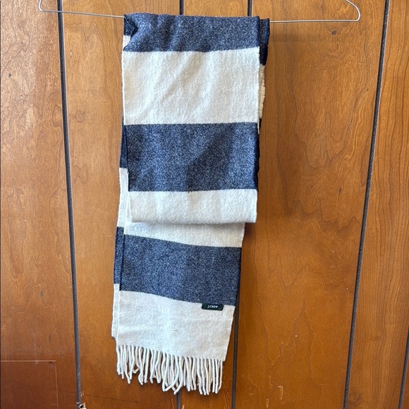 J. Crew Accessories - J.Crew Navy and Cream Striped Scarf